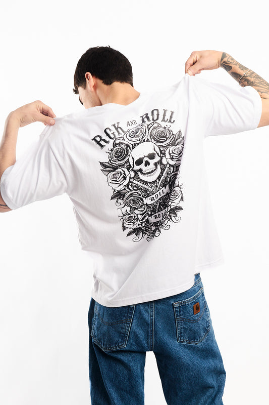 POLO OVERSIZE BLANCO RCK AND ROLL