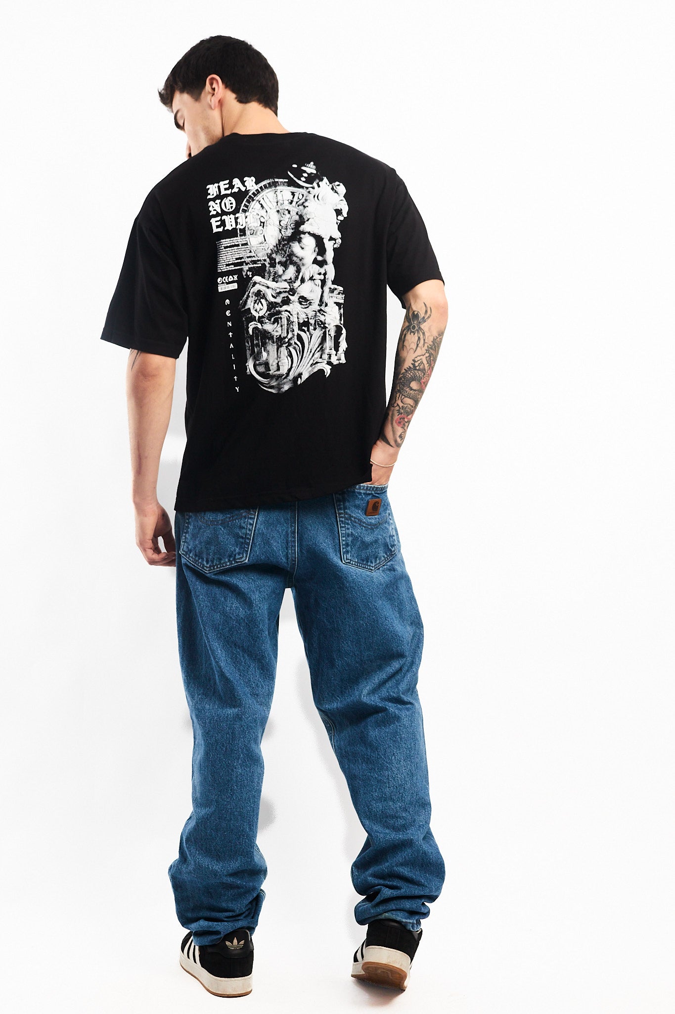 POLO OVERSIZE NEGRO DIOSES GRIEGOS