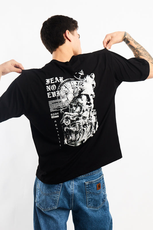 POLO OVERSIZE NEGRO DIOSES GRIEGOS