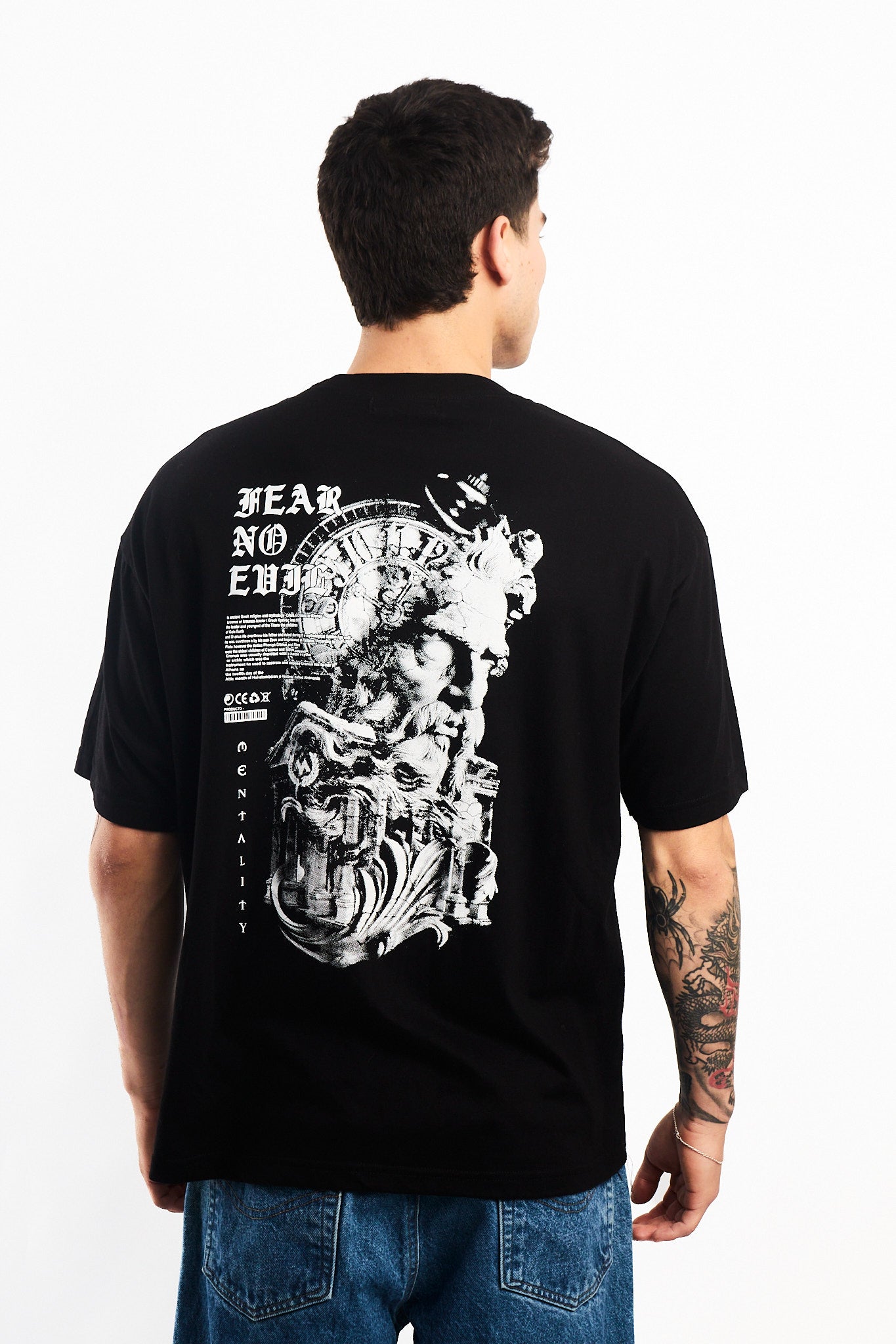POLO OVERSIZE NEGRO DIOSES GRIEGOS